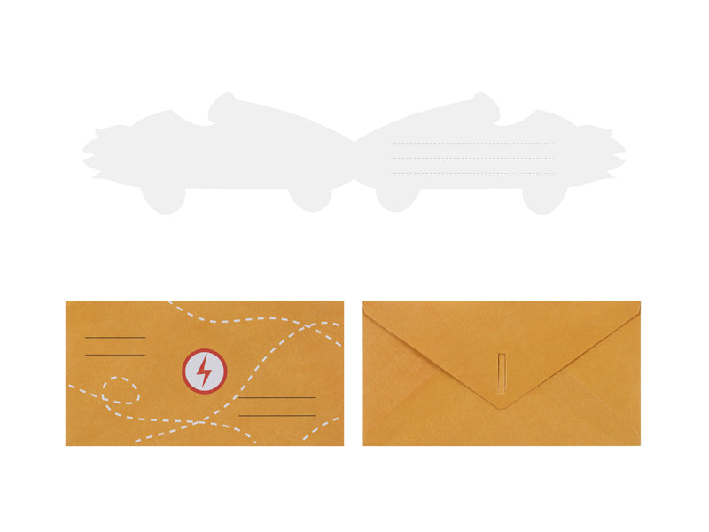 Invitasjonskort og konvolutter Biler 6 stk 2