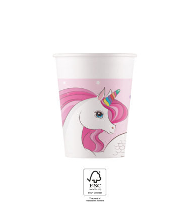 Drikkekrus i papp Unicorn Rainbow 8 stk