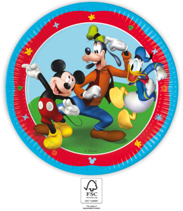 Papptallerken Mickey Rock The House 23 cm, 8 stk