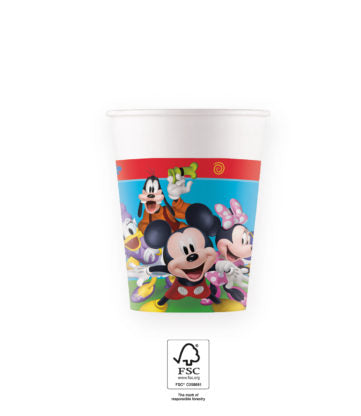 Drikkekrus i papp Mickey Rock The House 8 stk