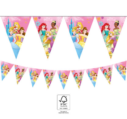 Flaggrekke Princess Live Your Story i papir, 9 fla