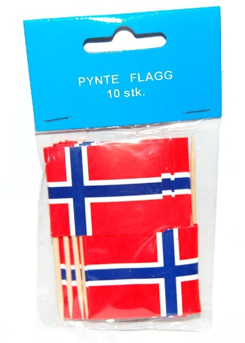 Flagg på trepinne pose 10 stk