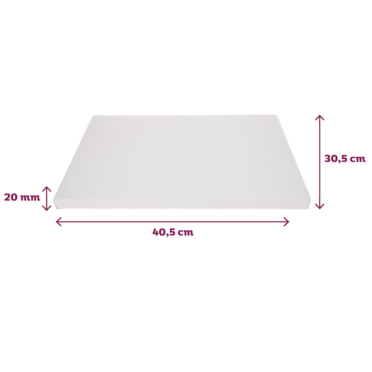 FunCakes Kakedrum 40x30cm Hvit 20mm