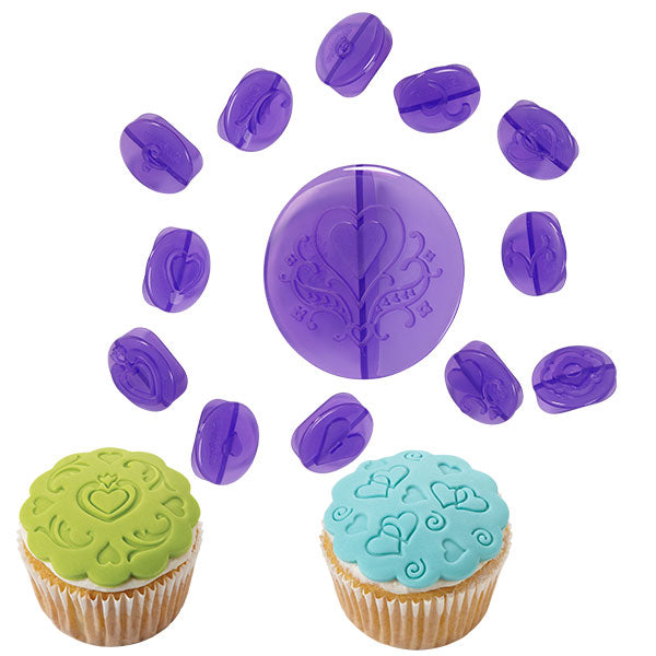 Dekoreringsett Fondant, Hjerter, 14 deler