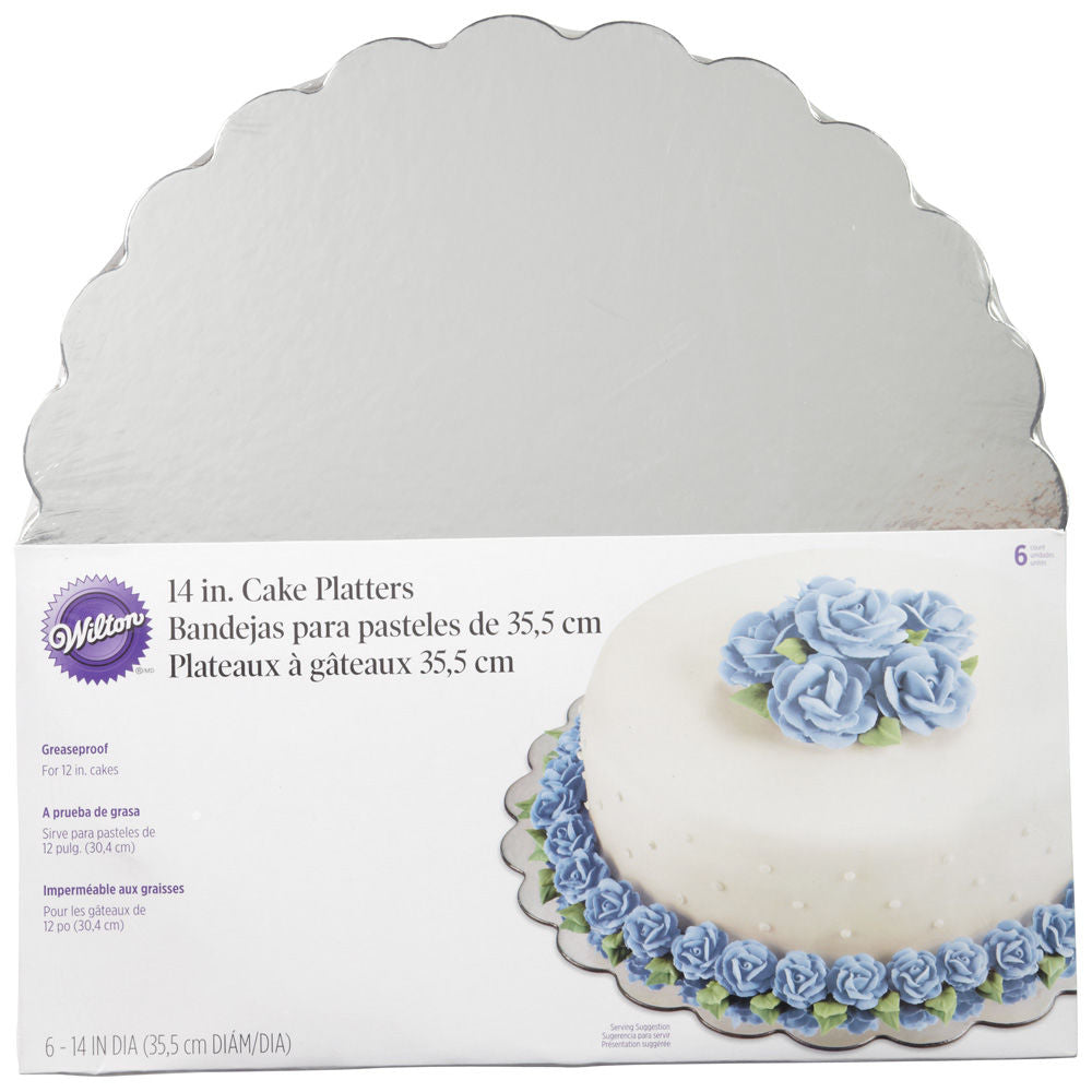 Kakeplater sølv, 35 cm, 6 stk