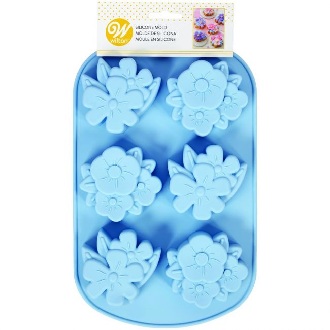 Silikonmold Blomster og Blader 6 hull