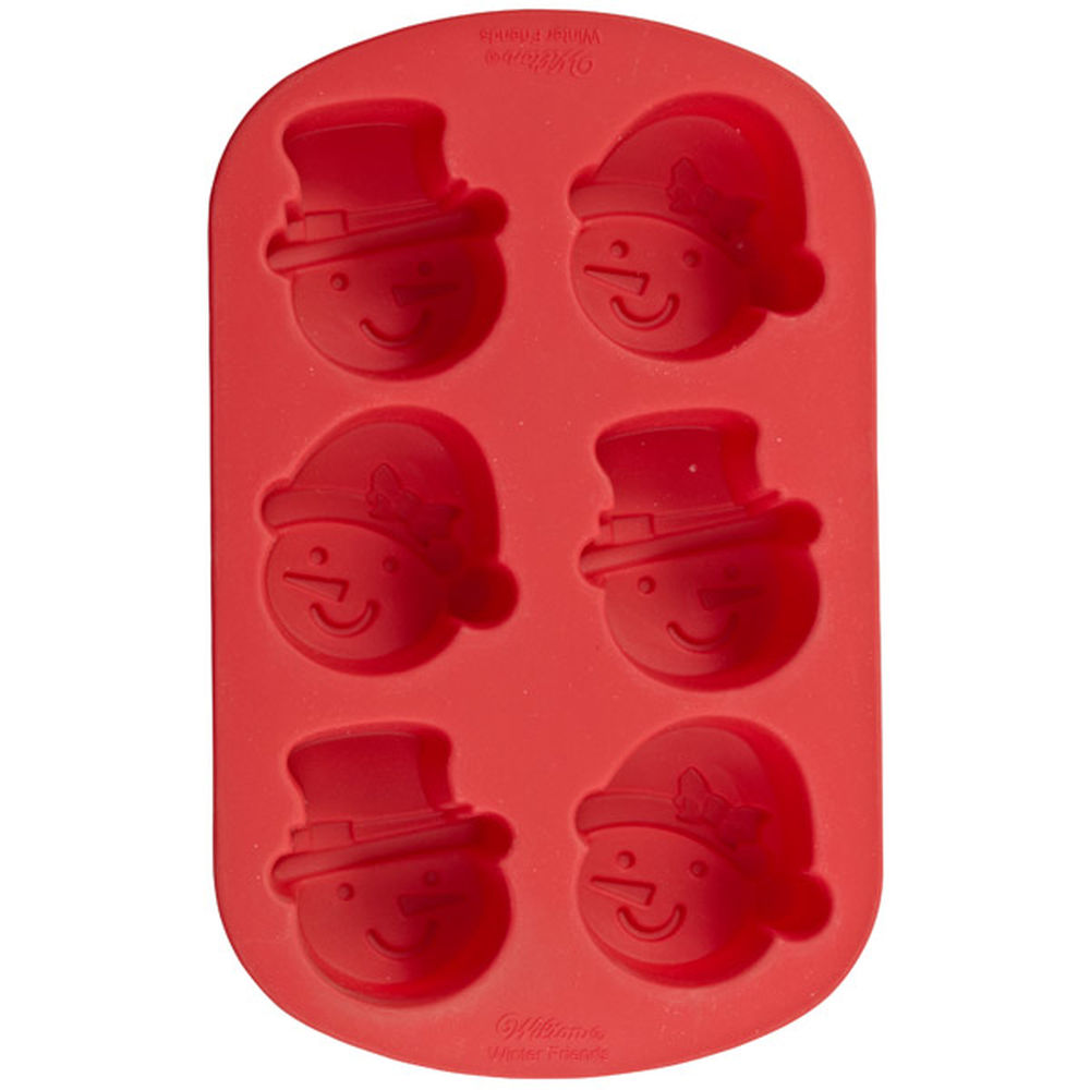Silikonform Mini, Snømann, 6 hull