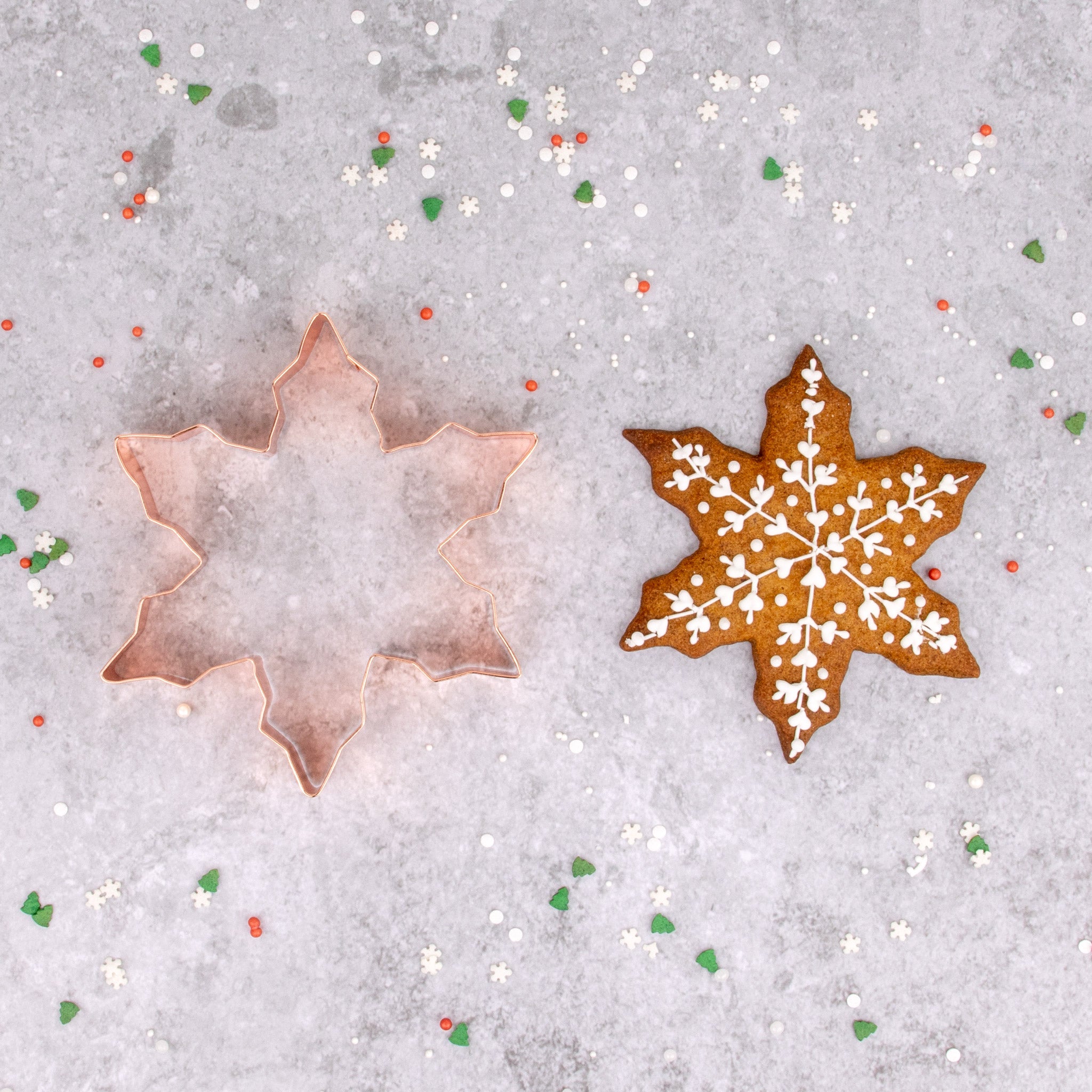 Utstikker Snowflake kobber 9 cm 3
