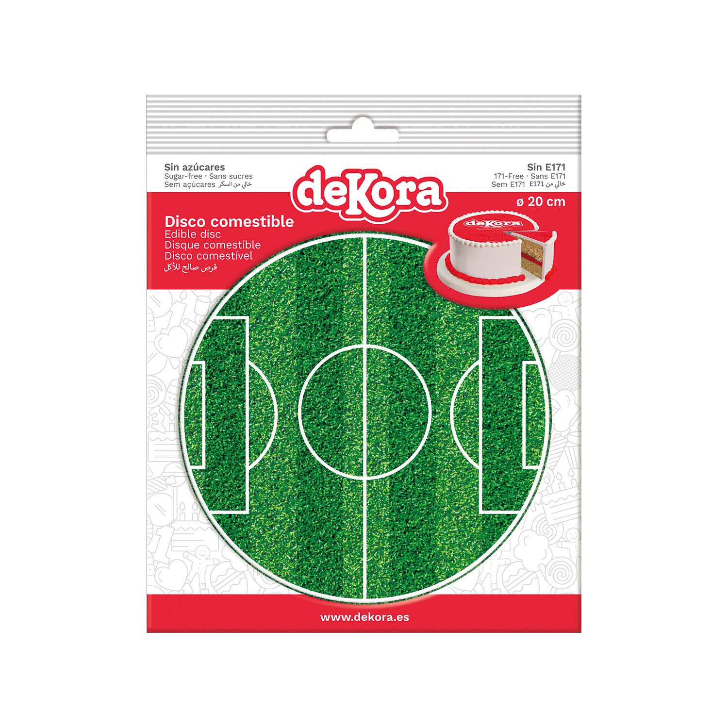 Kakebilde Fotball 20 cm, Sukkerfri