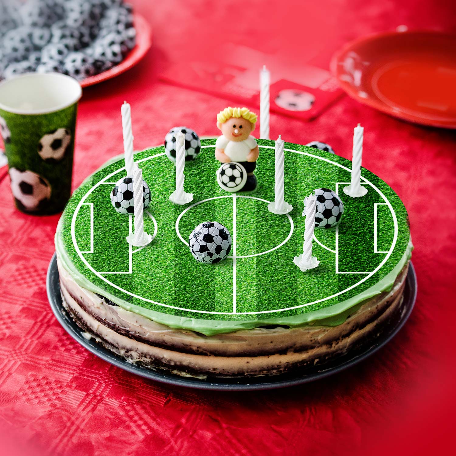Kakebilde Fotball 20 cm, Sukkerfri