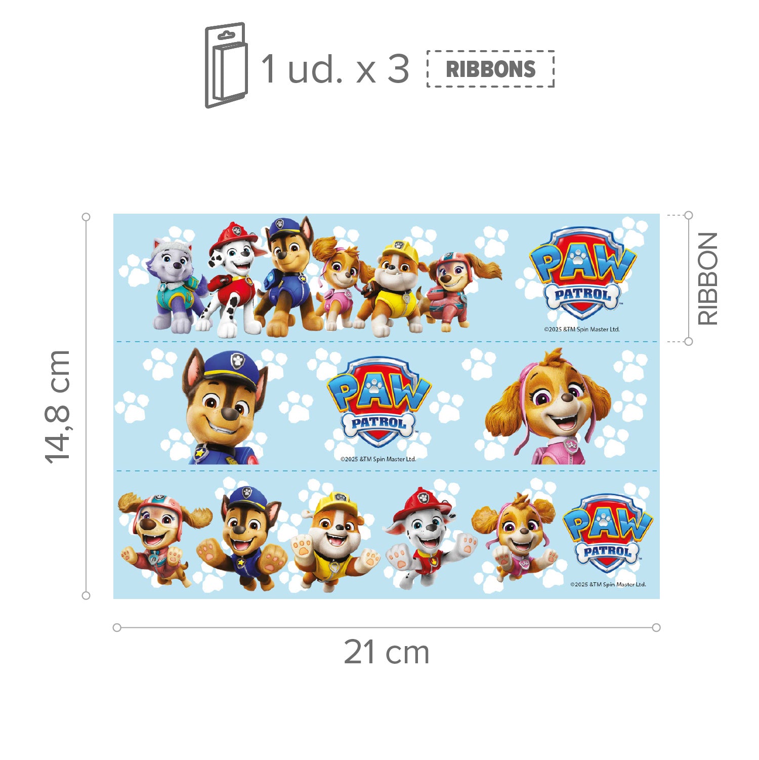 Kakebilde Paw Patrol Ribbons 14,8X21CM
