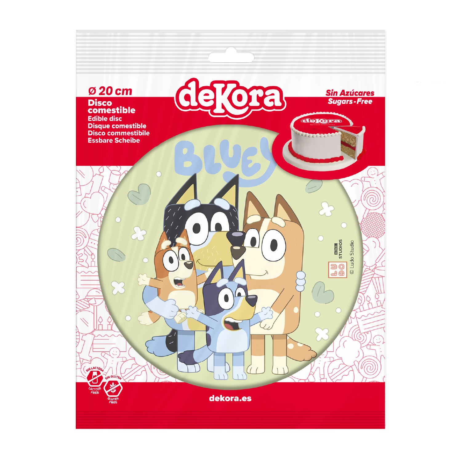 Kakebilde Bluey og Bingo 20cm
