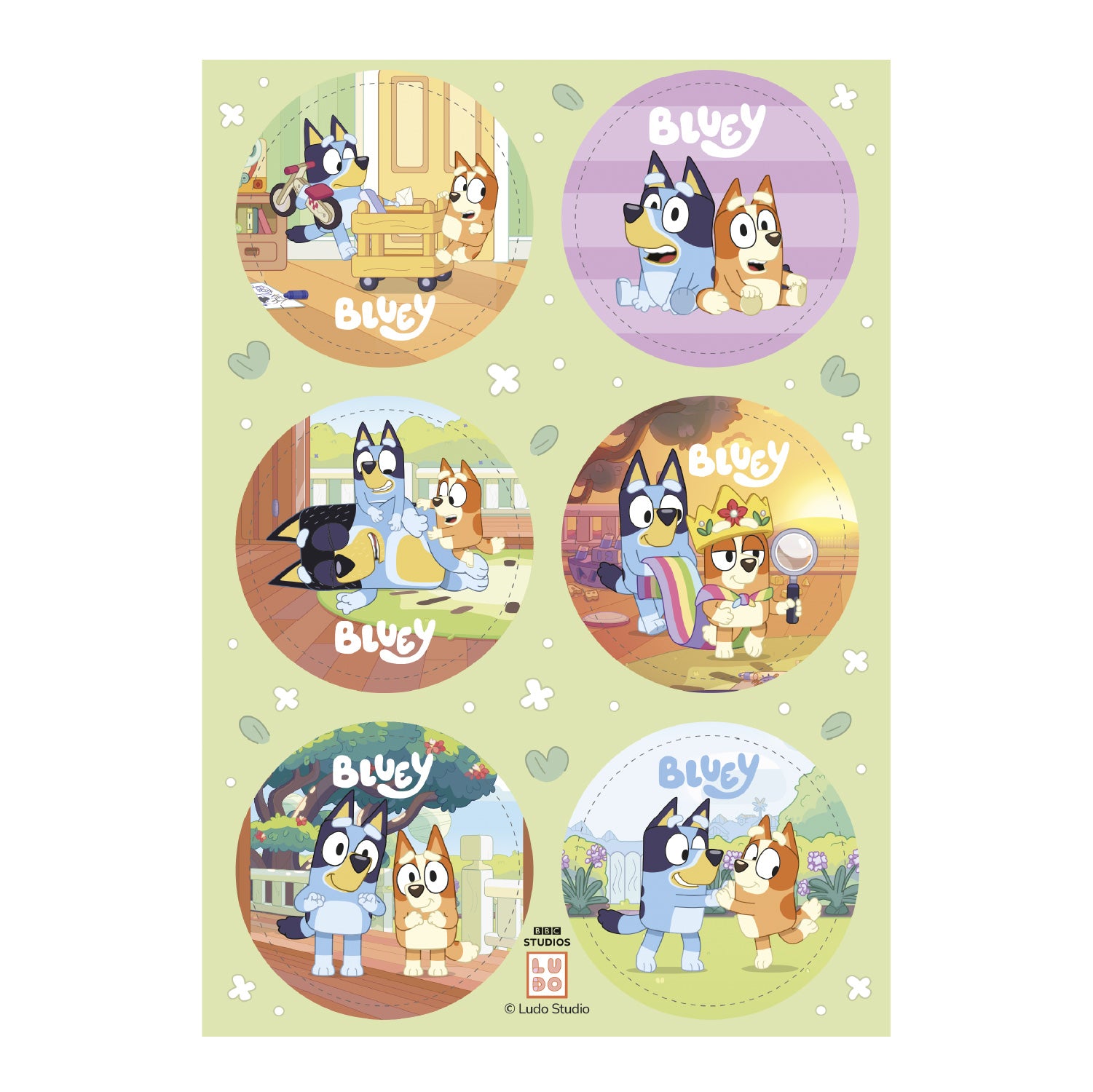 Kakebilde Bluey og Bingo 5,8cm, 6 stk