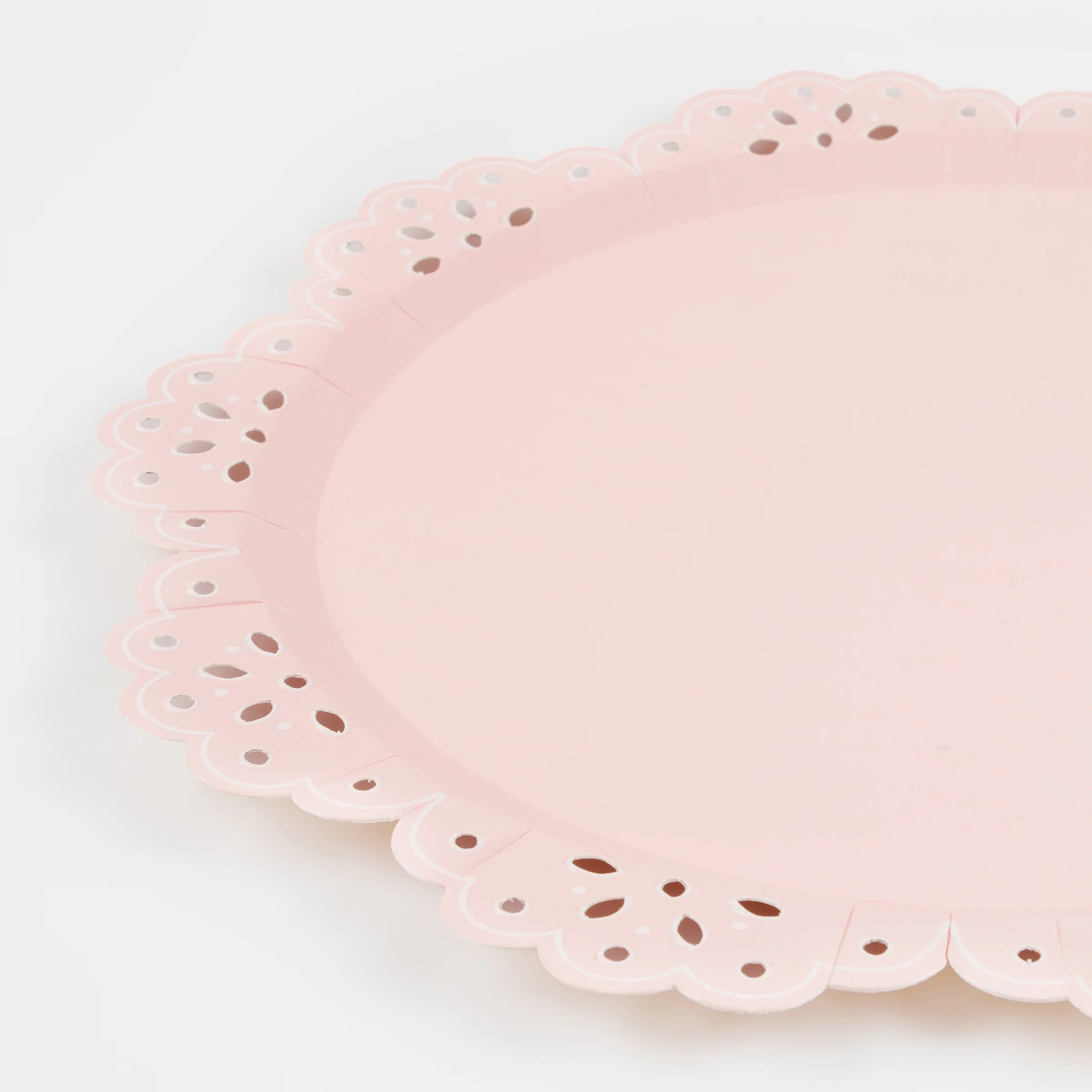 Meri Meri Papptallerken Rosa Blonde 33 cm, 8 stk