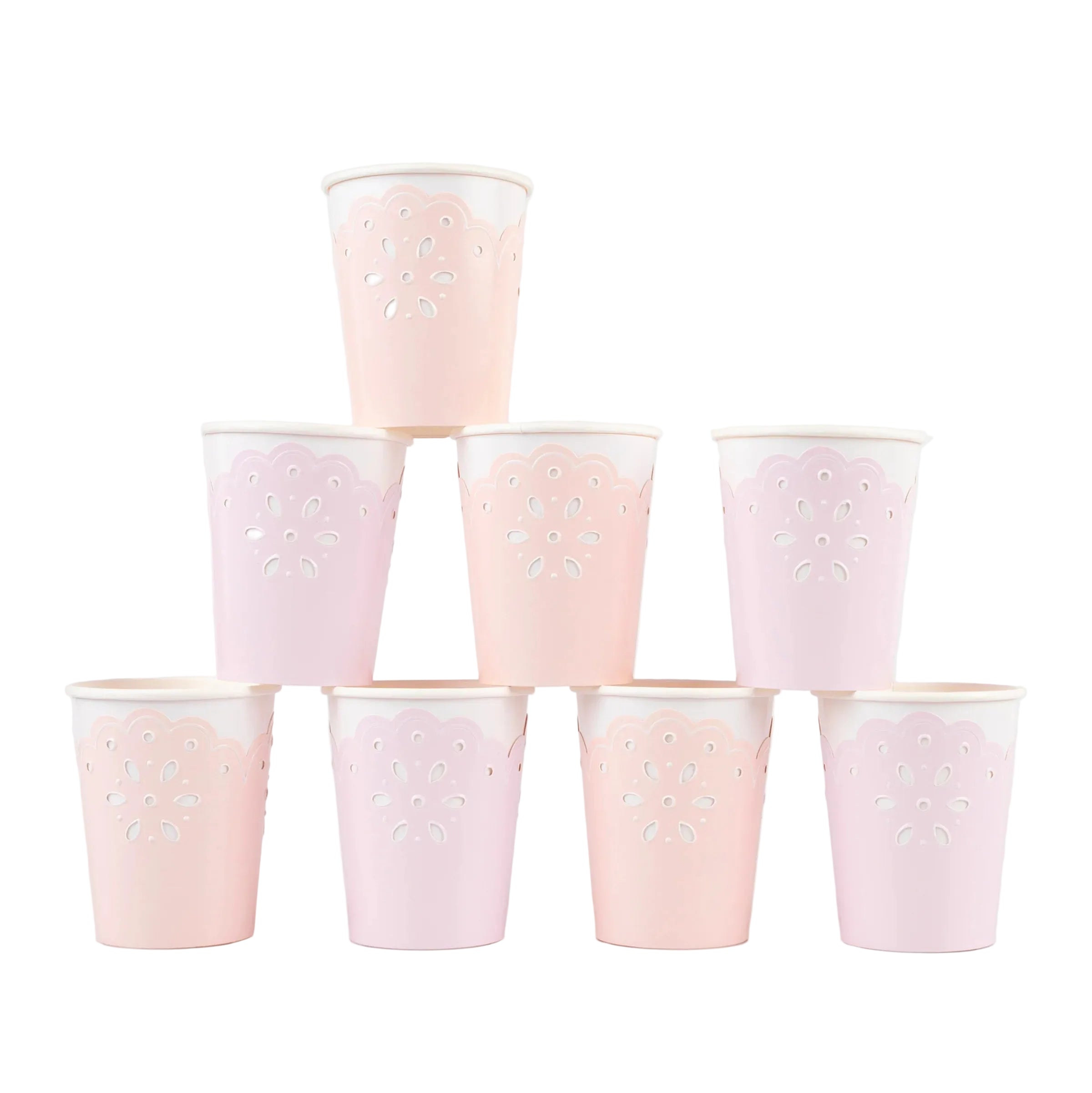 Meri Meri Pappkopper Rosa Blonde, 8 stk