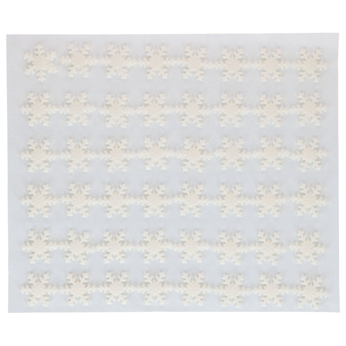 Kakepynt spiselig snøkrystall hvit 144 stk