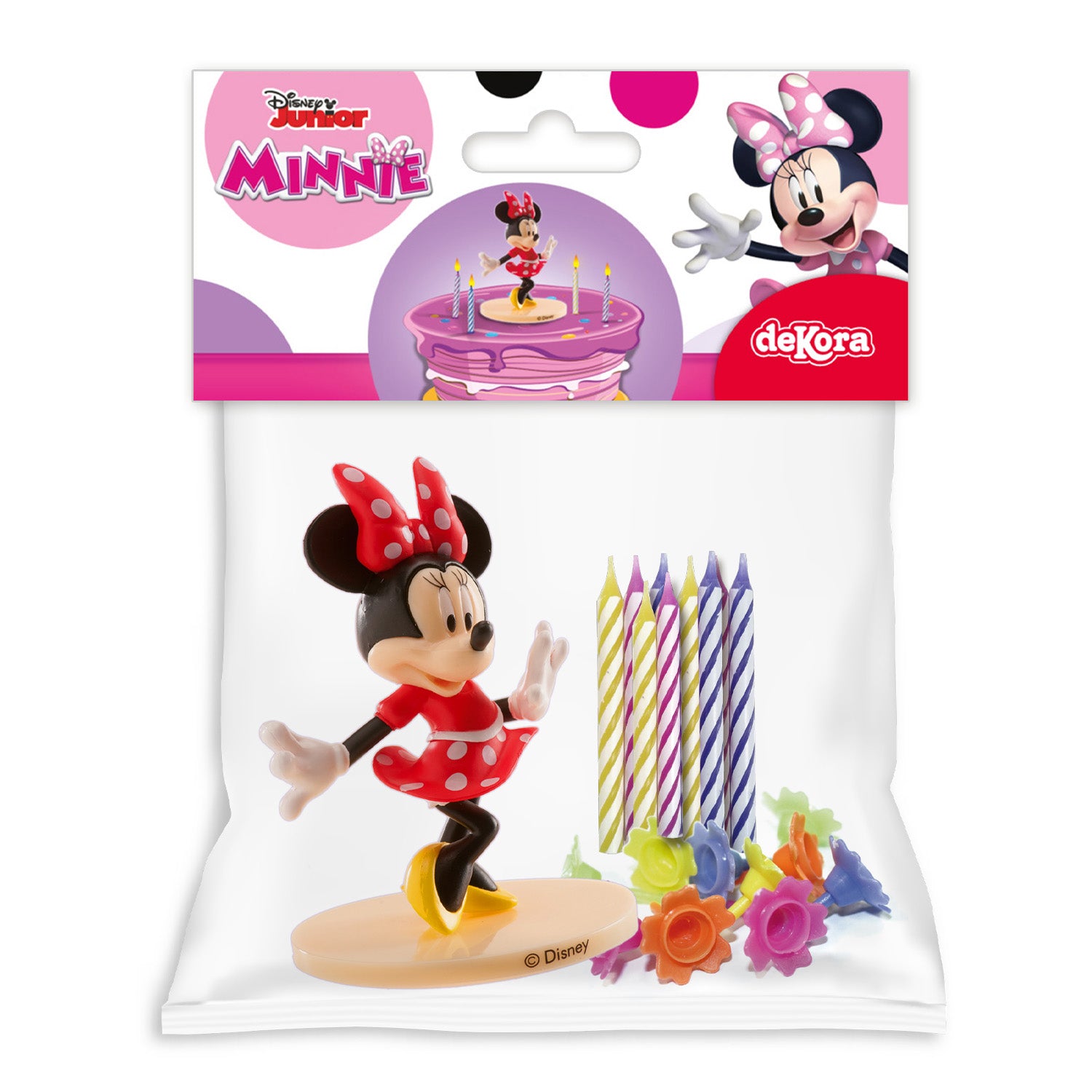 Kaketopper Minnie Mus m/10 stk lys 3