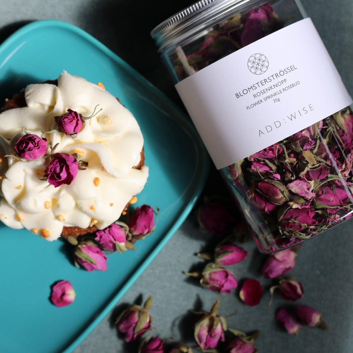 Kakepynt Roseknopper Rosa Ekte 35G