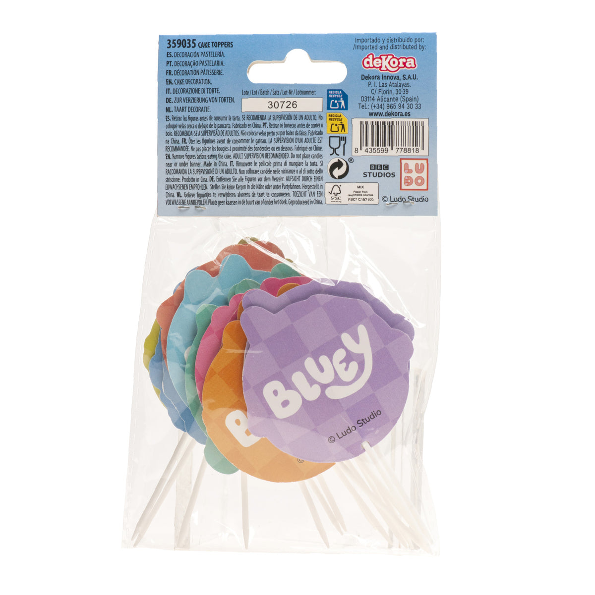 Kaketopper Bluey og Bingo 16stk