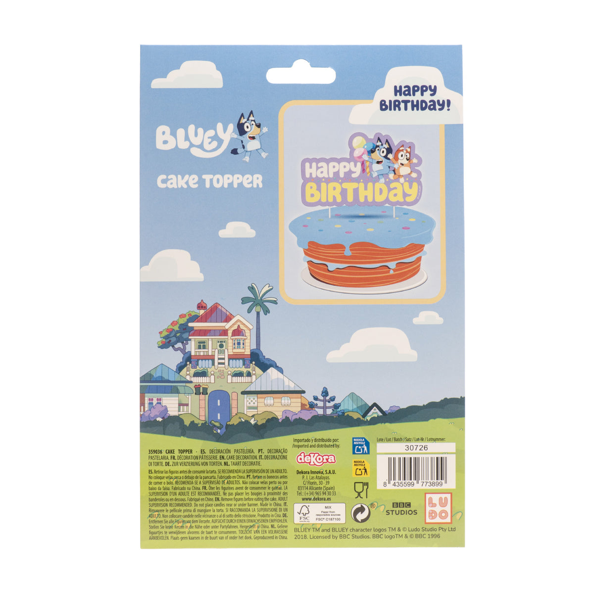 Kaketopper Bluey og Bingo 17,5cm