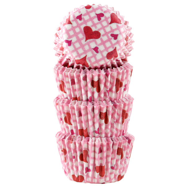 Muffinsform MINI Hjerte Rosa, 100 stk