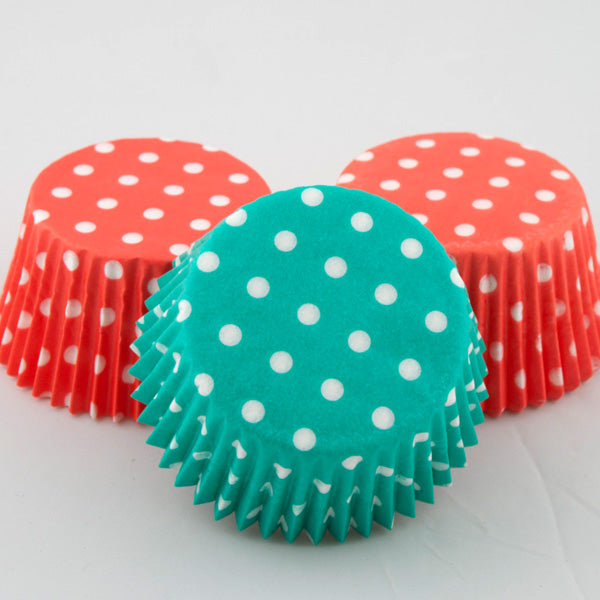 Muffinsform STD Rød/Grønn polka, 50 stk 2