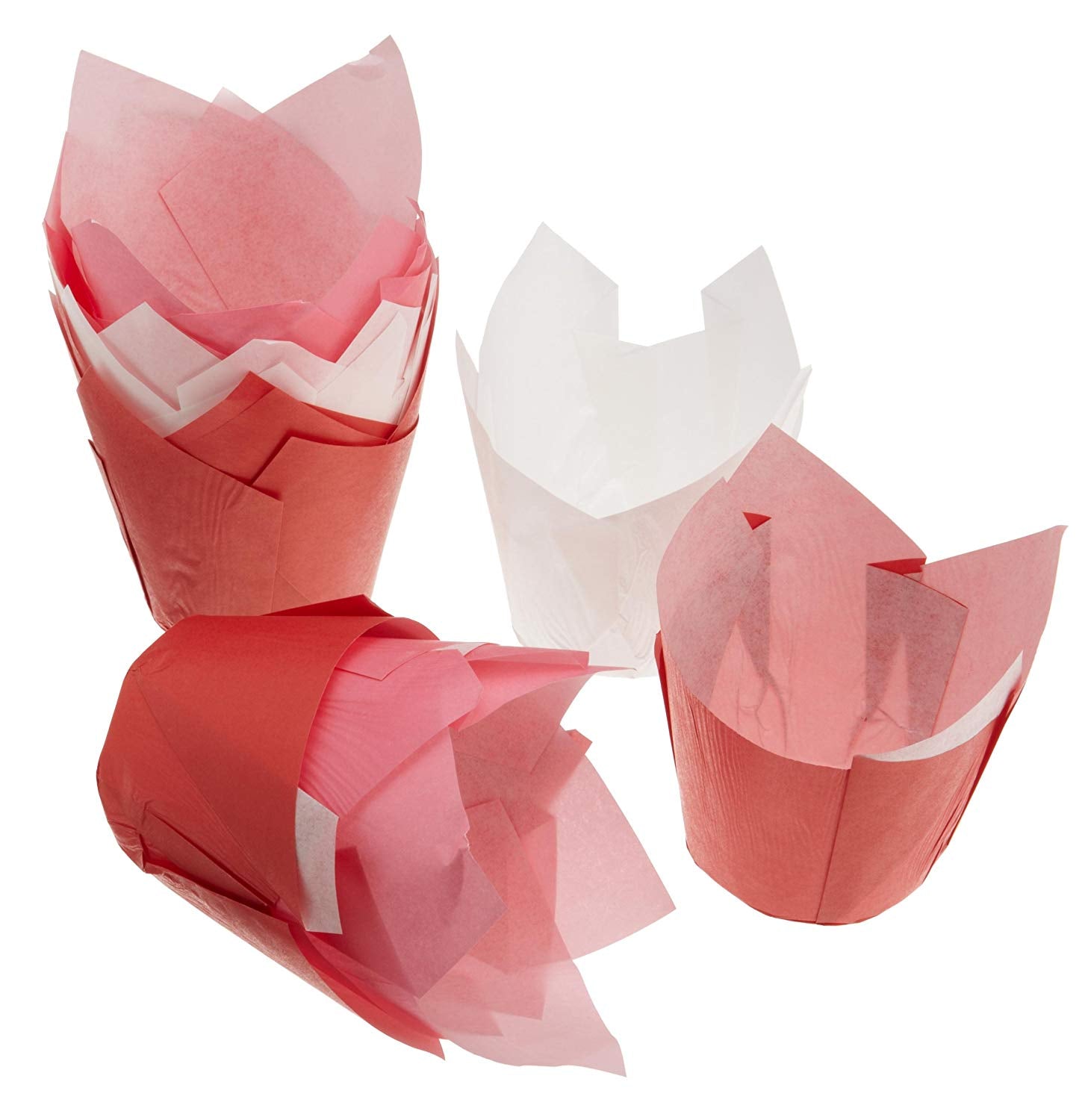 Muffinsform STD Tulip Rød/Hvit/Rosa,15 stk