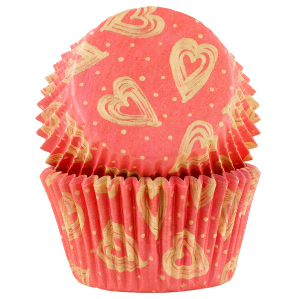 Muffinsform JUMBO Rød med hjerte, 30 stk