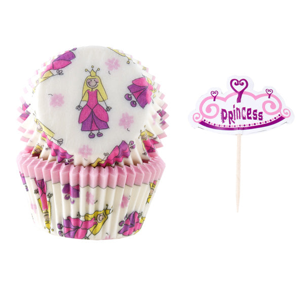 Muffinsform STD Prinsesse, 50 stk m/10 sticks