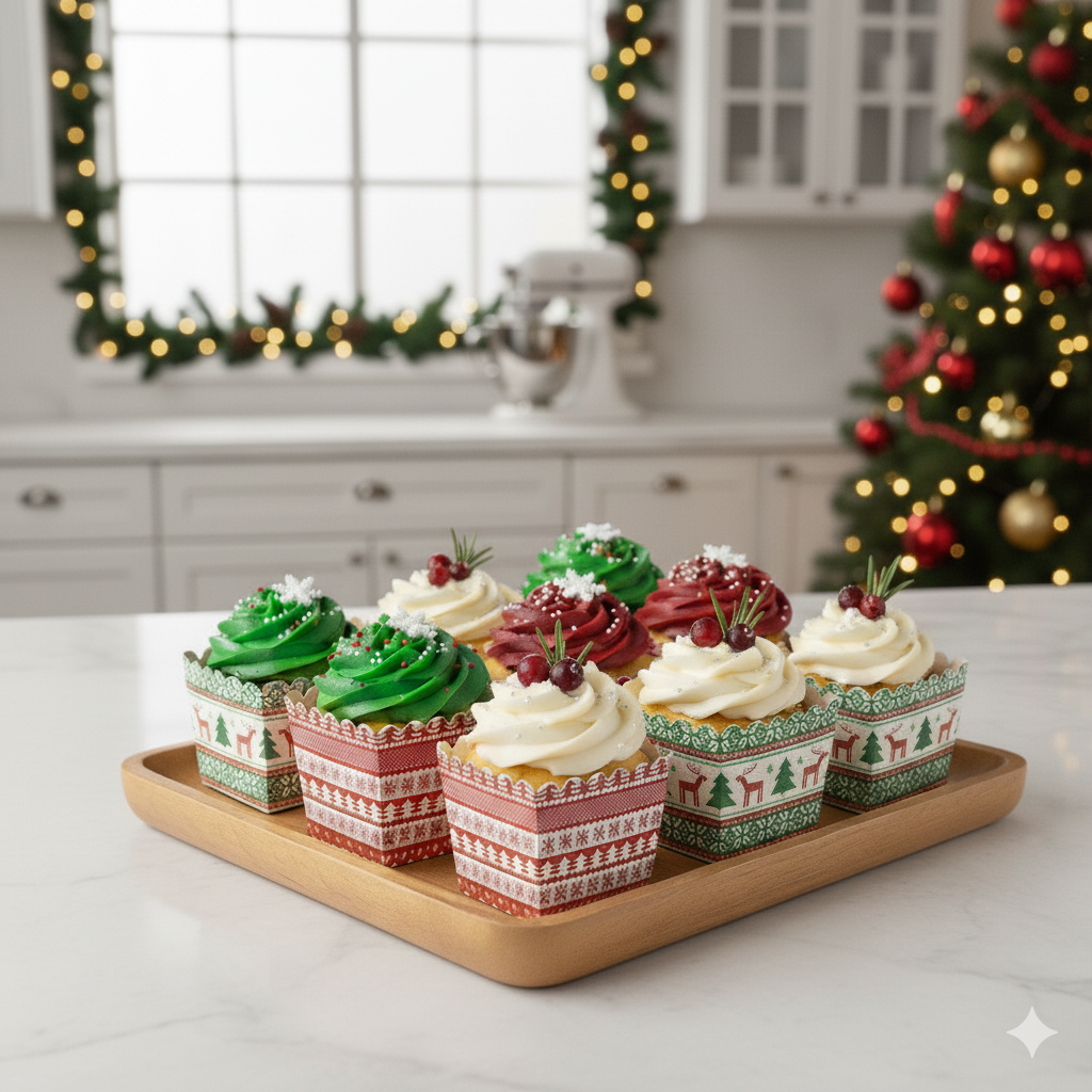 Muffinsform i papp kvadratisk, Jul, 20 stk