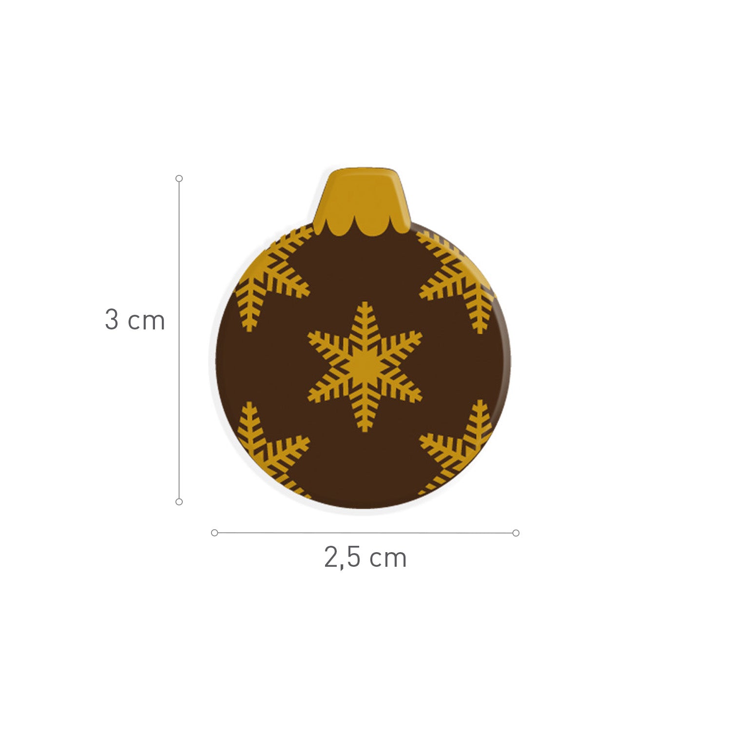Sjokoladepynt Julekule 135 stk