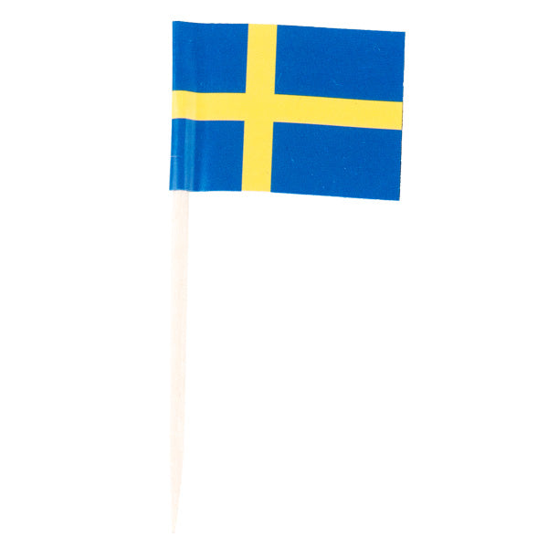 Flagg Svenske med trepinne, 10 pk
