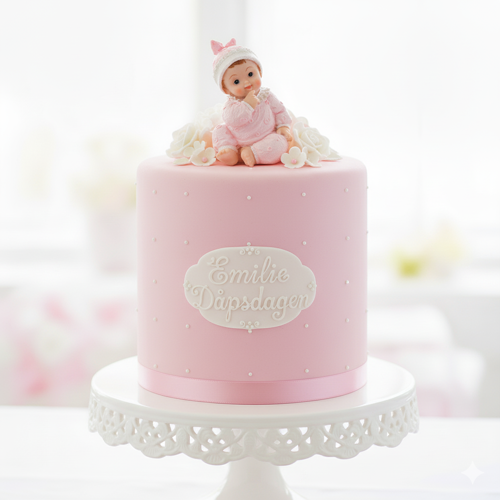 Baby sittende Rosa, 8 cm
