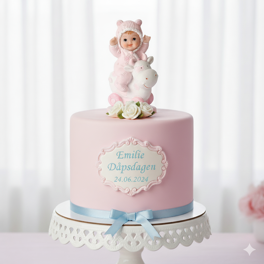 Baby på ku Rosa, 11 cm