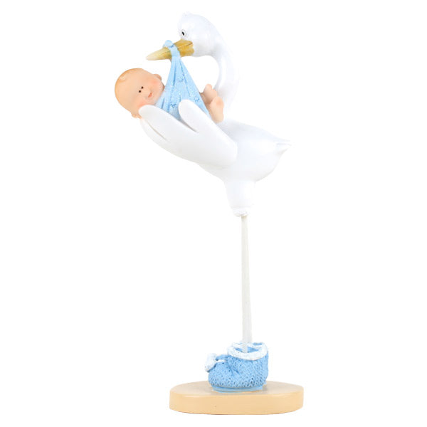 Baby Blå og Stork 15 cm