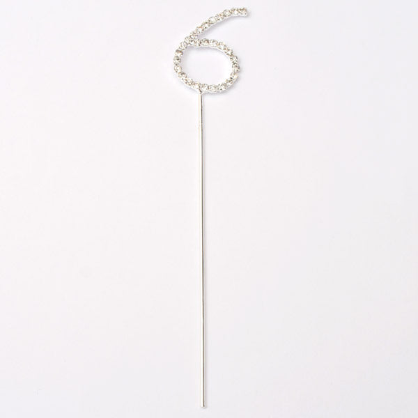 Kakepynt Tall 6 Sølv, H3,5 cm