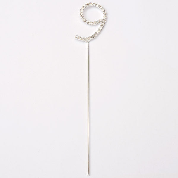 Kakepynt Tall 9 Sølv, H3,5 cm