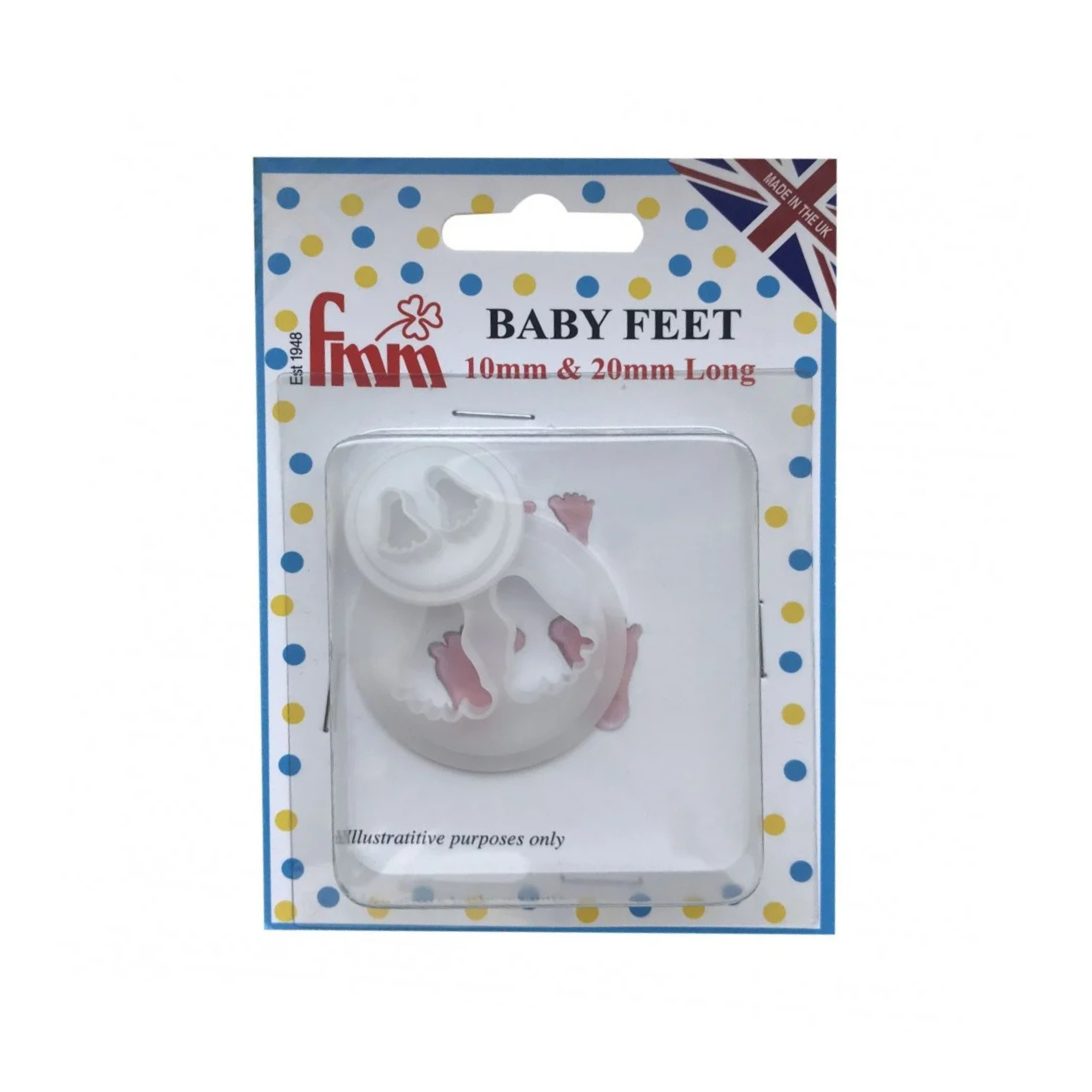 Utstikker Babyføtter, 1-2 cm, 2 deler