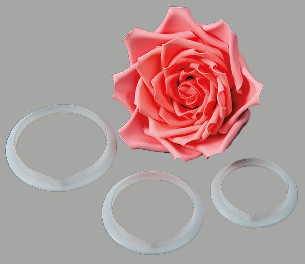 Utstikker Rose sett, 5,6 - 7,8 cm, 3 deler 3