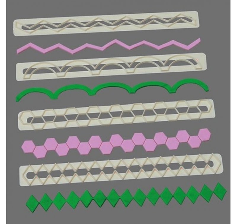 Utstikkerlinjal Geometric set, 4 stk