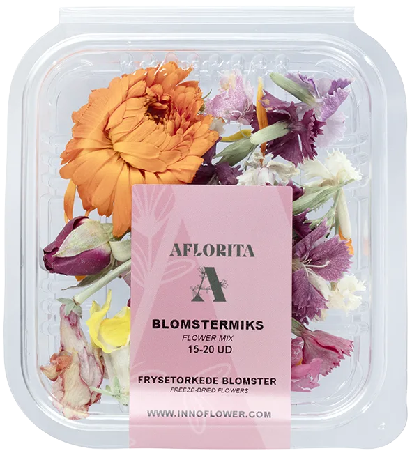 Aflorita spiselig blomstermiks frysetørket