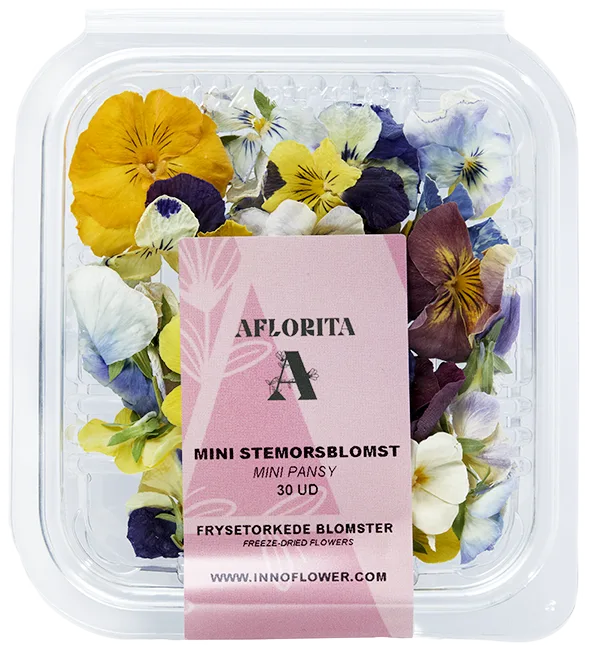 Aflorita spiselige stemorsblomster frysetørket