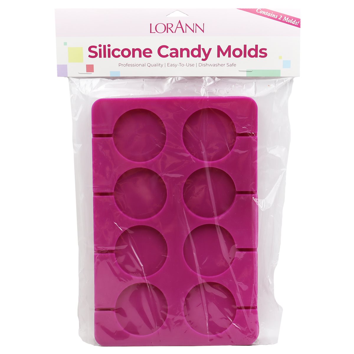 Konfektform Silikon Lollipop Runde 8 stk, 2 pk