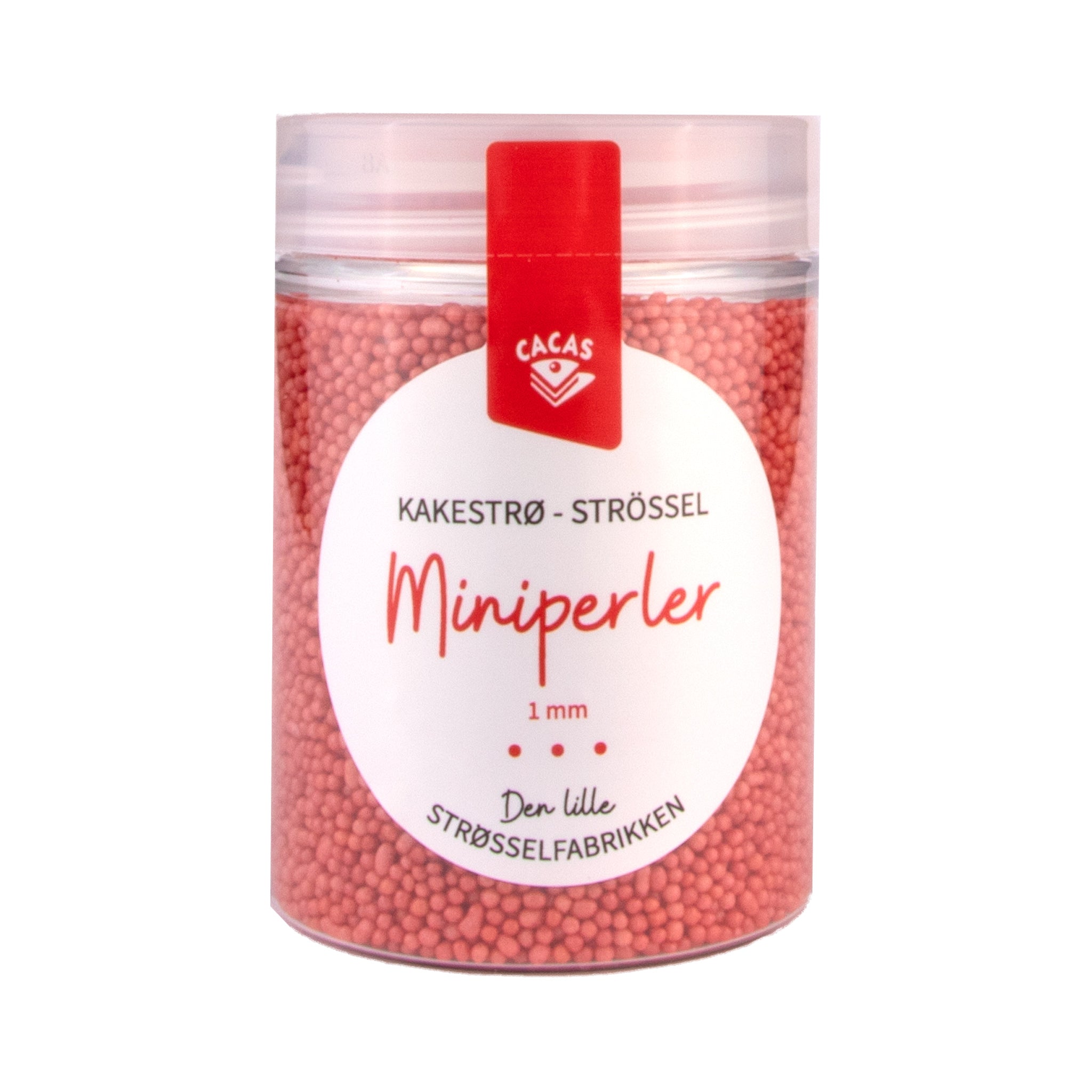 Kakestrø Miniperler Rød 1mm 90g 2
