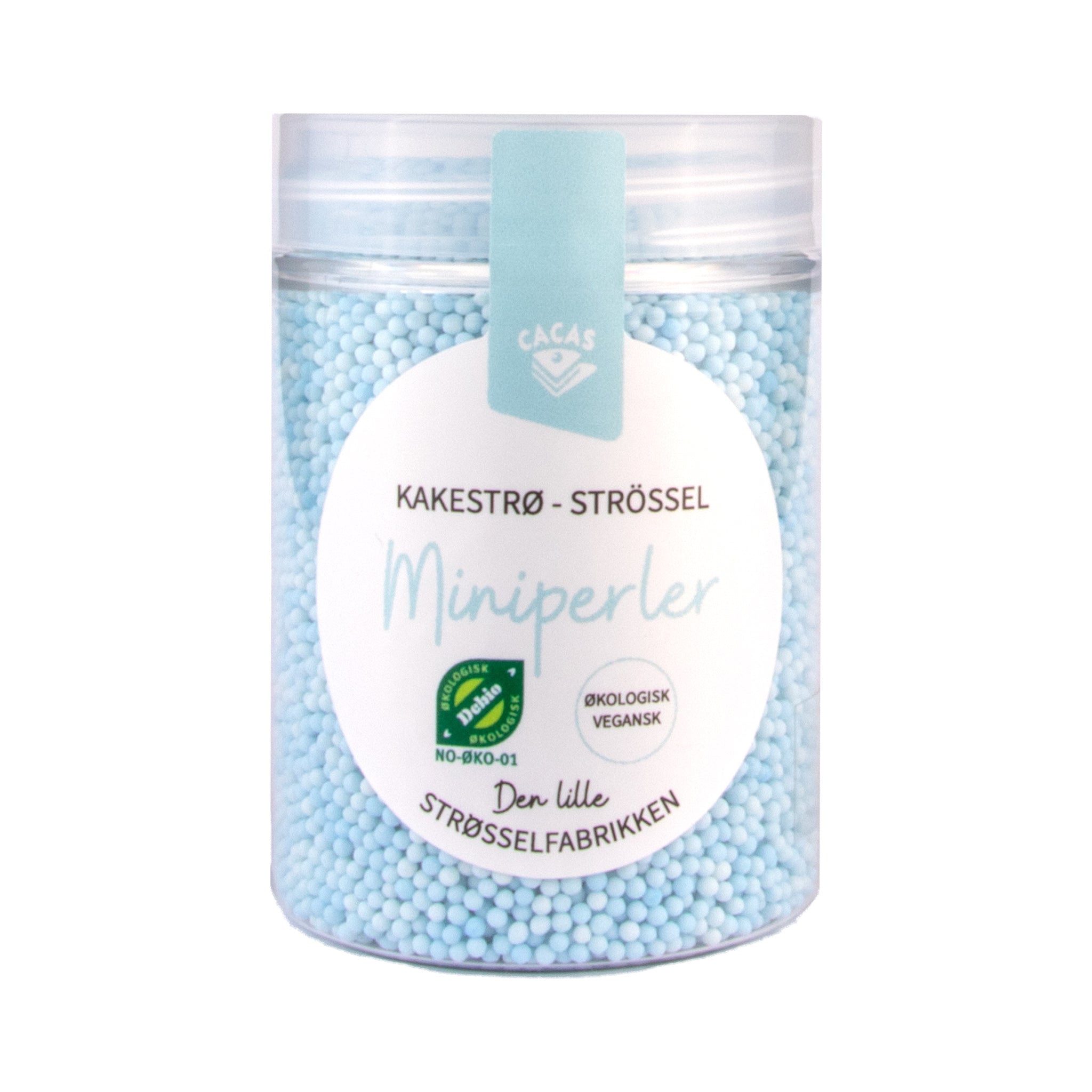 Kakestrø Miniperler Blå Pastell Økologisk 1mm 90g 2