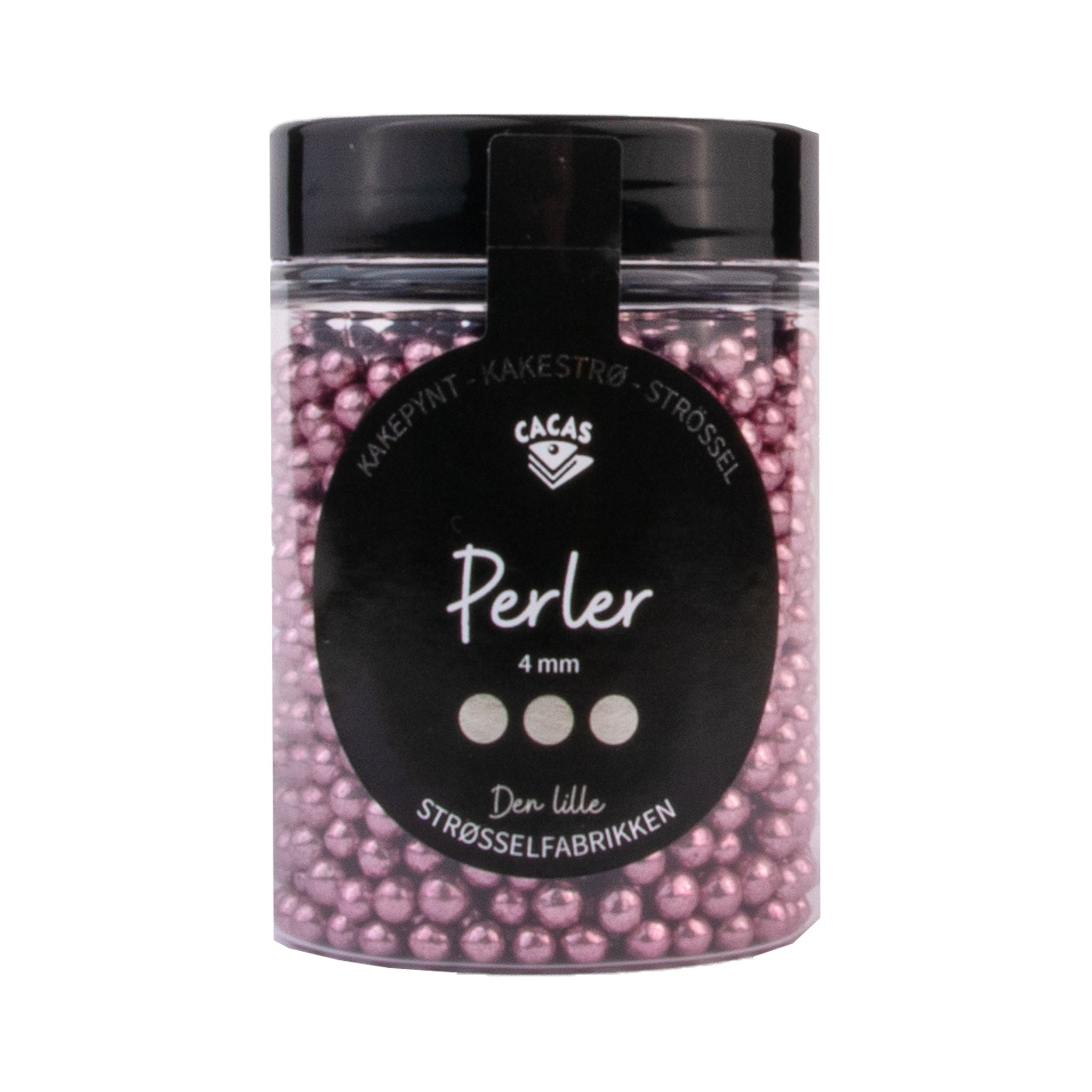 Kakestrø Perler Rosa Shiny 4mm 90g 2