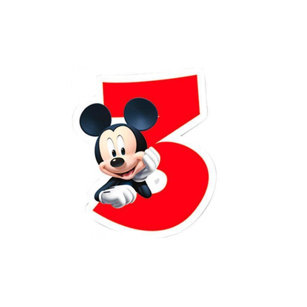 Nummerlys #3 med Mickey Mouse