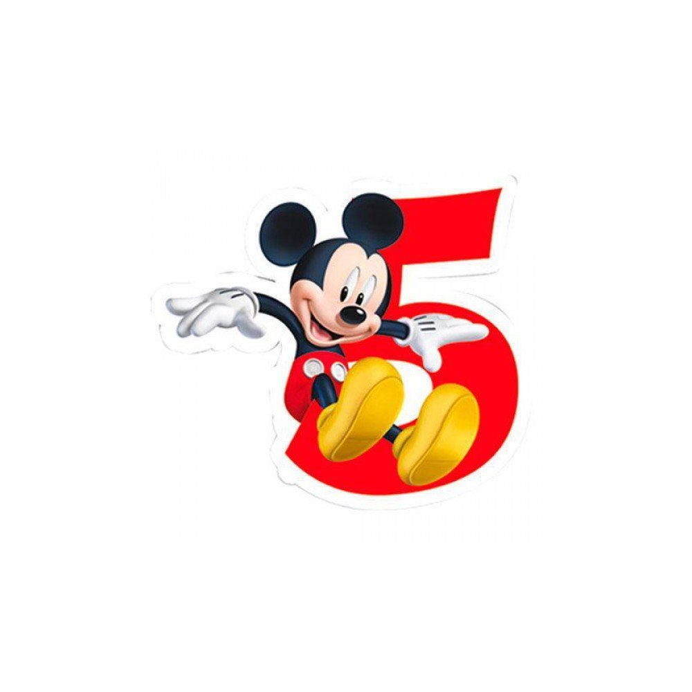 Nummerlys #5 med Mickey Mouse