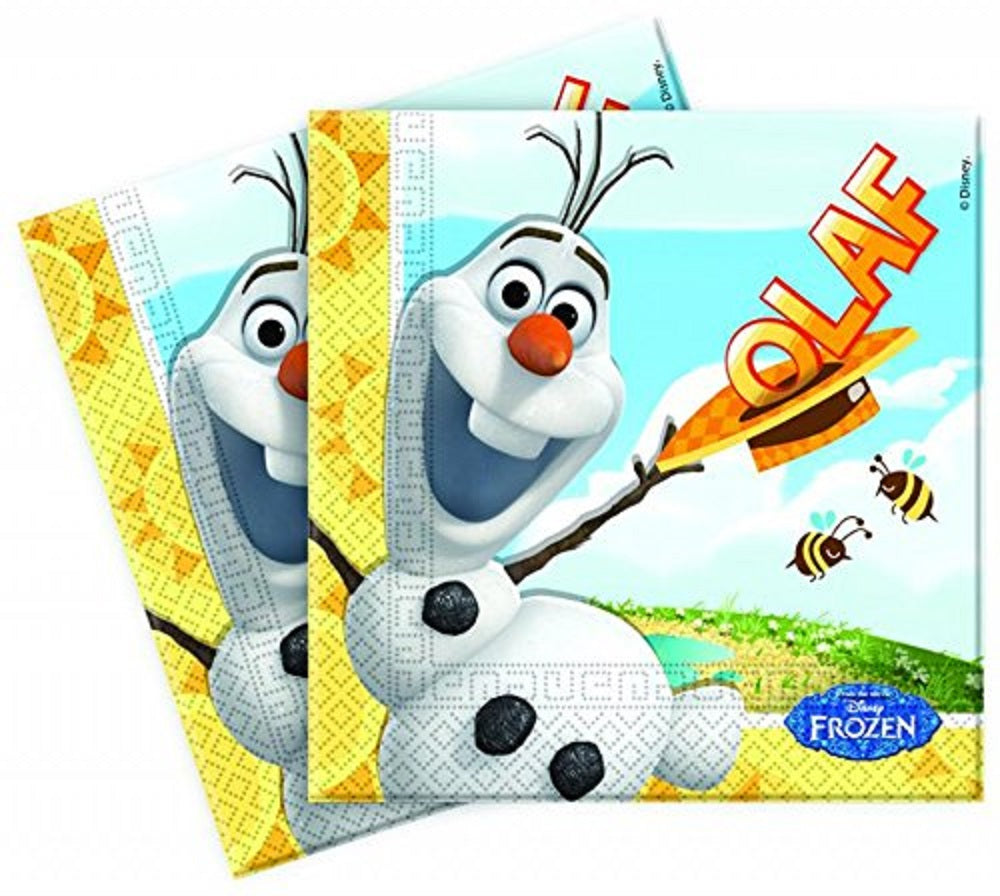 Papirservietter Olaf fra Frozen 20 stk, 33x33cm
