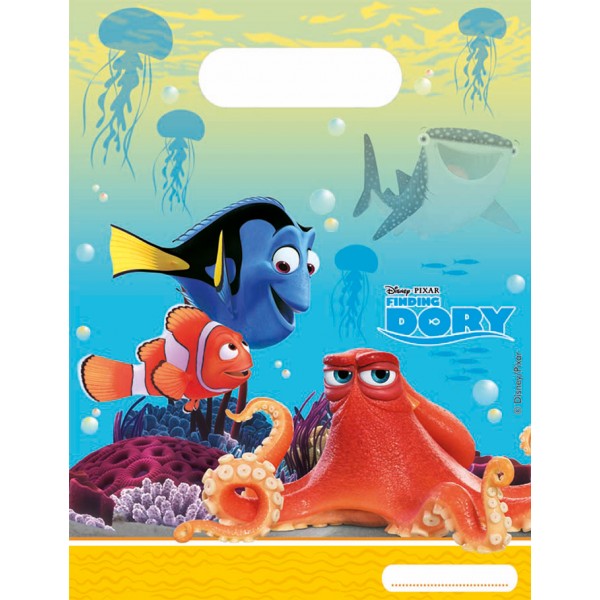 Gavepose i plast Finding Dory, 6 stk